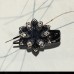Three-tooth clip duckbill clip elegant female updo hair clip back head side flower-shaped rhinestone ins headdress