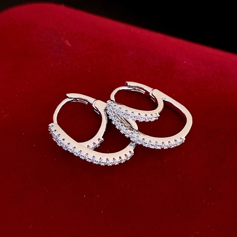 Luxury Silver Earrings - Beads and Hearts Collection