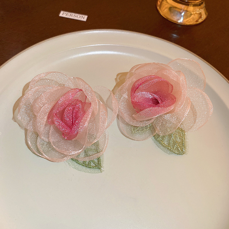 Luxury Rose Silver Earrings - Hearts, Flowers, and Pearls Collection