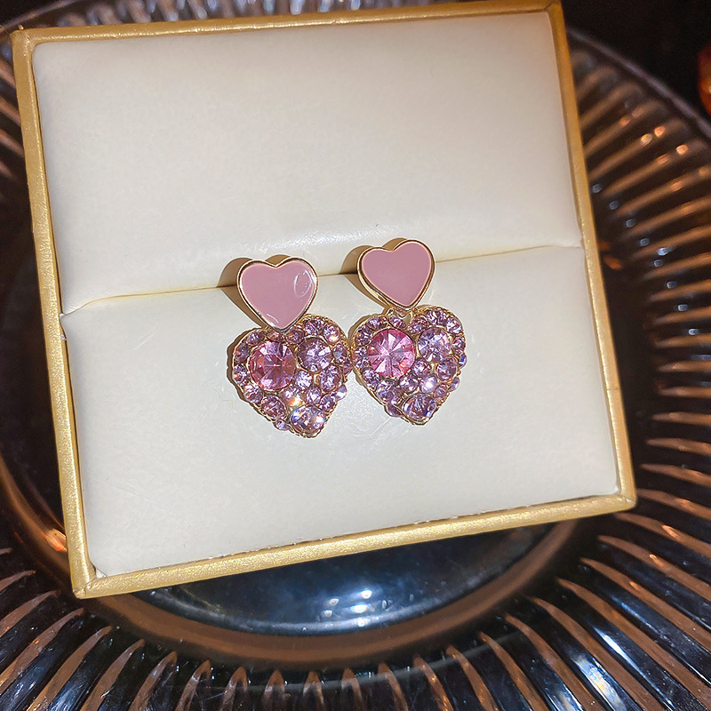 Luxury Rose Silver Earrings - Hearts, Flowers, and Pearls Collection