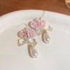 Luxury Rose Silver Earrings - Hearts, Flowers, and Pearls Collection