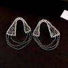 European and American Cross-border Long Wheat Ears Flowers Leaves Tassel Earrings Cold Style Elegant Earrings Light Luxury High-end Earrings