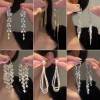 European and American Cross-border Long Wheat Ears Flowers Leaves Tassel Earrings Cold Style Elegant Earrings Light Luxury High-end Earrings