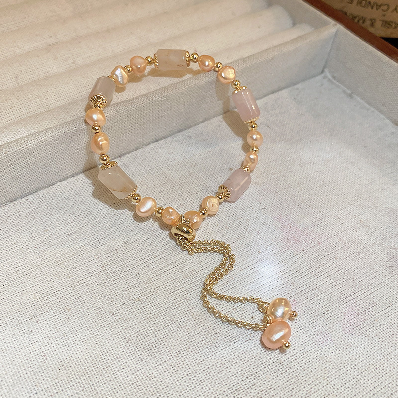 French Retro Baroque Crystal Pearl Bracelet, Light Luxury and High-End Bracelet, White, Fashionable and Versatile Hand Jewelry