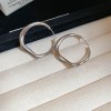 Silver Needle Circle Silver Earrings Light Luxury High-End Stud Earrings for Women Minimalist Fashion Versatile Earrings with a Unique Design