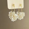 Silver needle flower love tassel earrings simple fashion Joker earrings small fresh light luxury high sense earrings wholesale