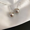 Silver Needle Circle Silver Earrings Light Luxury High-End Stud Earrings for Women Minimalist Fashion Versatile Earrings with a Unique Design