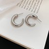 Silver Needle Circle Silver Earrings Light Luxury High-End Stud Earrings for Women Minimalist Fashion Versatile Earrings with a Unique Design