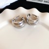 Silver Needle Circle Silver Earrings Light Luxury High-End Stud Earrings for Women Minimalist Fashion Versatile Earrings with a Unique Design
