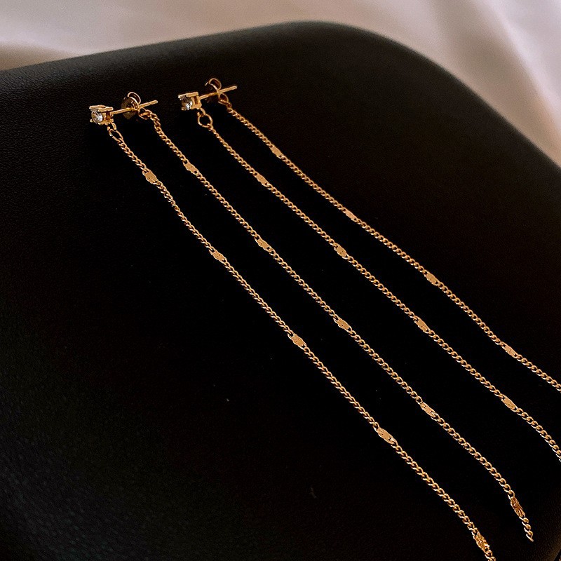 European and American Cross-border Long Wheat Ears Flowers Leaves Tassel Earrings Cold Style Elegant Earrings Light Luxury High-end Earrings