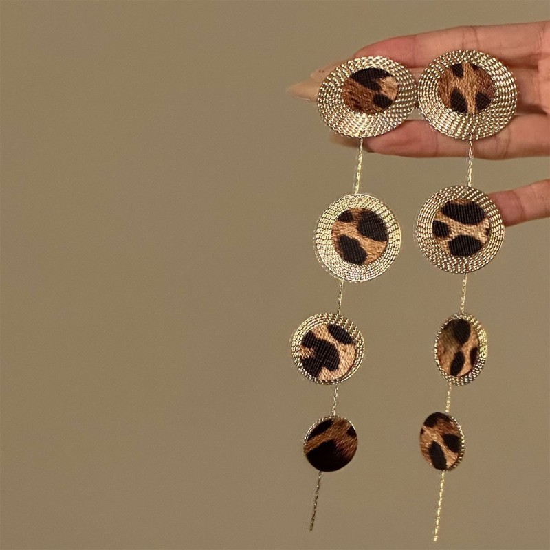 European and American Cross-border Long Wheat Ears Flowers Leaves Tassel Earrings Cold Style Elegant Earrings Light Luxury High-end Earrings