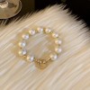 French Retro Baroque Crystal Pearl Bracelet, Light Luxury and High-End Bracelet, White, Fashionable and Versatile Hand Jewelry