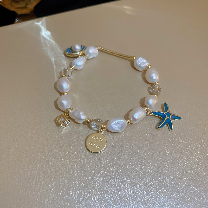 French Retro Baroque Crystal Pearl Bracelet, Light Luxury and High-End Bracelet, White, Fashionable and Versatile Hand Jewelry