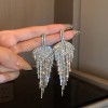 European and American Cross-border Long Wheat Ears Flowers Leaves Tassel Earrings Cold Style Elegant Earrings Light Luxury High-end Earrings
