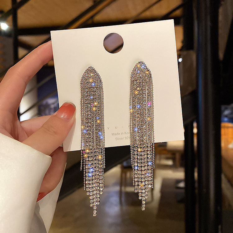 European and American Cross-border Long Wheat Ears Flowers Leaves Tassel Earrings Cold Style Elegant Earrings Light Luxury High-end Earrings