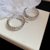Silver Needle Circle Silver Earrings Light Luxury High-End Stud Earrings for Women Minimalist Fashion Versatile Earrings with a Unique Design