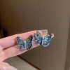 European and American Cross-border Green Zircon Flower Geometric Earrings Elegant All-match Earrings Light Luxury High-end Earrings Design Sense