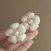 Silver needle flower love tassel earrings simple fashion Joker earrings small fresh light luxury high sense earrings wholesale