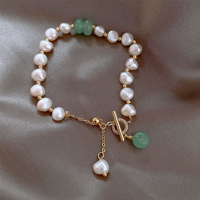 French Retro Baroque Crystal Pearl Bracelet, Light Luxury and High-End Bracelet, White, Fashionable and Versatile Hand Jewelry