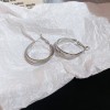Silver Needle Circle Silver Earrings Light Luxury High-End Stud Earrings for Women Minimalist Fashion Versatile Earrings with a Unique Design