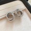 Silver Needle Circle Silver Earrings Light Luxury High-End Stud Earrings for Women Minimalist Fashion Versatile Earrings with a Unique Design