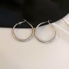 Silver Needle Circle Silver Earrings Light Luxury High-End Stud Earrings for Women Minimalist Fashion Versatile Earrings with a Unique Design