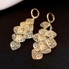 European and American Cross-border Long Wheat Ears Flowers Leaves Tassel Earrings Cold Style Elegant Earrings Light Luxury High-end Earrings