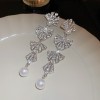 European and American Cross-border Long Wheat Ears Flowers Leaves Tassel Earrings Cold Style Elegant Earrings Light Luxury High-end Earrings