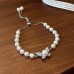 French Retro Baroque Crystal Pearl Bracelet, Light Luxury and High-End Bracelet, White, Fashionable and Versatile Hand Jewelry