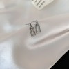 Silver Needle Circle Silver Earrings Light Luxury High-End Stud Earrings for Women Minimalist Fashion Versatile Earrings with a Unique Design