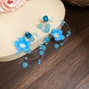 Silver Needle Fresh Blue Resin Diamond-Studded Round Earrings, Light Luxury High-End Earrings, Niche Forest-Style Temperament Ear Accessories