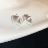 Silver Needle Circle Silver Earrings Light Luxury High-End Stud Earrings for Women Minimalist Fashion Versatile Earrings with a Unique Design