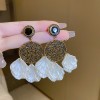 Silver needle flower love tassel earrings simple fashion Joker earrings small fresh light luxury high sense earrings wholesale