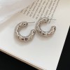 Silver Needle Circle Silver Earrings Light Luxury High-End Stud Earrings for Women Minimalist Fashion Versatile Earrings with a Unique Design