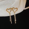 European and American Cross-border Long Wheat Ears Flowers Leaves Tassel Earrings Cold Style Elegant Earrings Light Luxury High-end Earrings