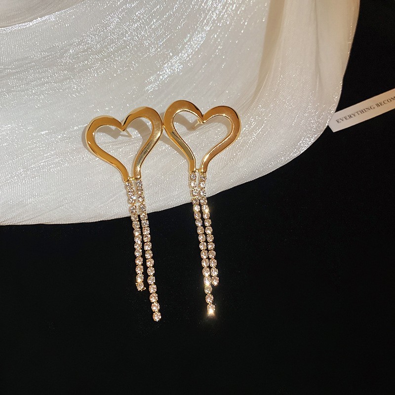European and American Cross-border Long Wheat Ears Flowers Leaves Tassel Earrings Cold Style Elegant Earrings Light Luxury High-end Earrings