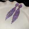European and American Cross-border Long Wheat Ears Flowers Leaves Tassel Earrings Cold Style Elegant Earrings Light Luxury High-end Earrings