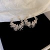 Silver Needle Circle Silver Earrings Light Luxury High-End Stud Earrings for Women Minimalist Fashion Versatile Earrings with a Unique Design