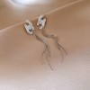 European and American Cross-border Long Wheat Ears Flowers Leaves Tassel Earrings Cold Style Elegant Earrings Light Luxury High-end Earrings