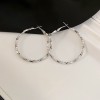 Silver Needle Circle Silver Earrings Light Luxury High-End Stud Earrings for Women Minimalist Fashion Versatile Earrings with a Unique Design