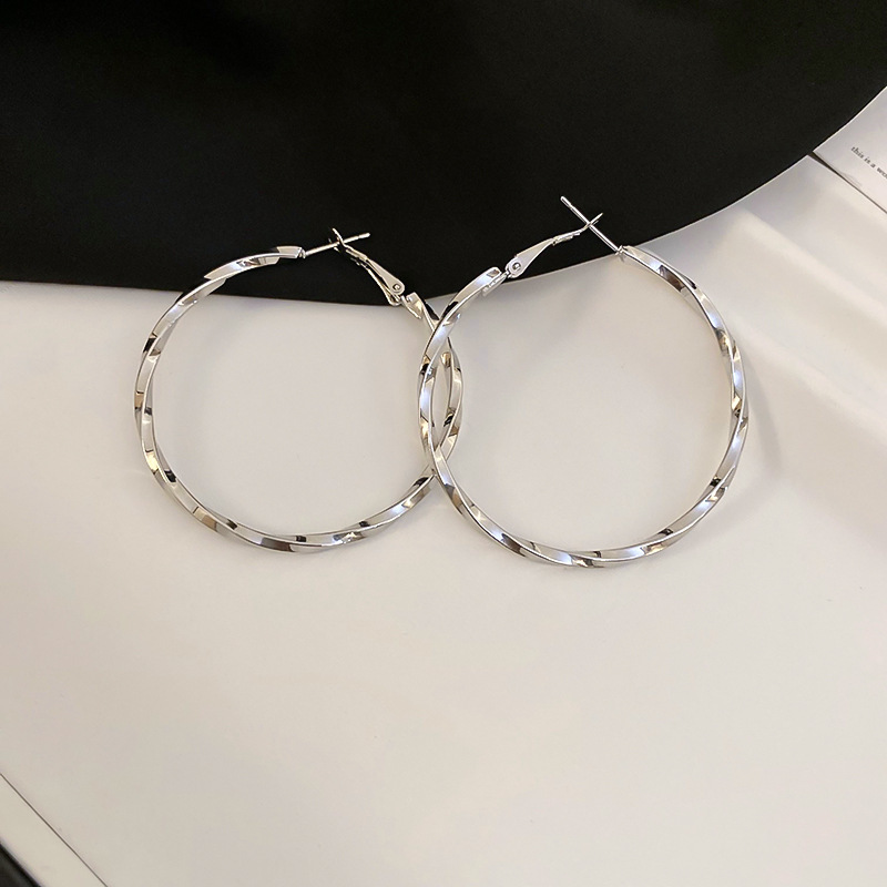 Silver Needle Circle Silver Earrings Light Luxury High-End Stud Earrings for Women Minimalist Fashion Versatile Earrings with a Unique Design