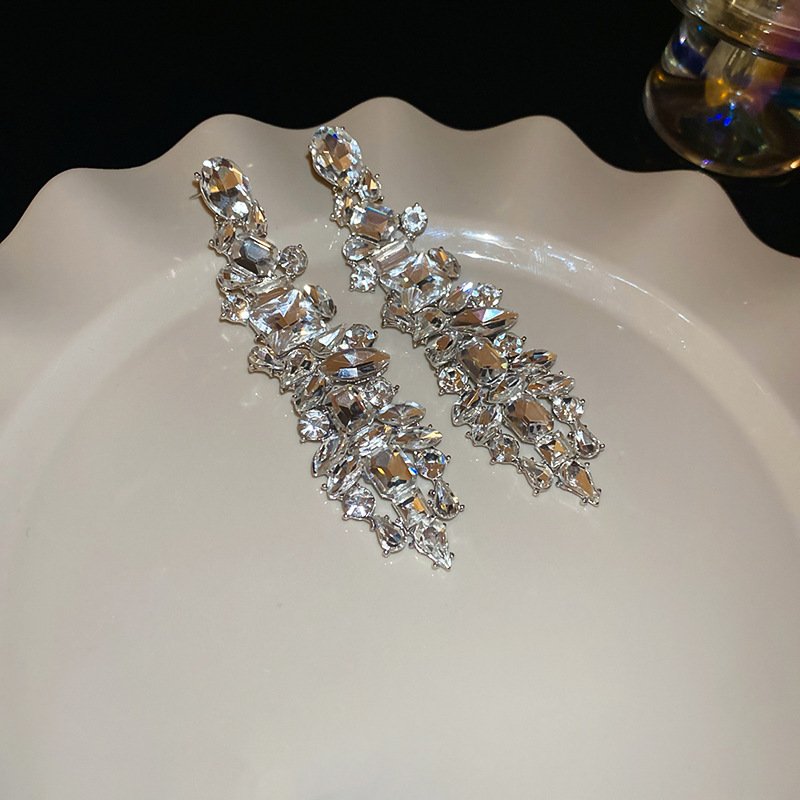 European and American Cross-border Long Wheat Ears Flowers Leaves Tassel Earrings Cold Style Elegant Earrings Light Luxury High-end Earrings