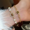 French Retro Baroque Crystal Pearl Bracelet, Light Luxury and High-End Bracelet, White, Fashionable and Versatile Hand Jewelry