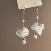 Silver needle flower love tassel earrings simple fashion Joker earrings small fresh light luxury high sense earrings wholesale