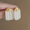Silver needle flower love tassel earrings simple fashion Joker earrings small fresh light luxury high sense earrings wholesale