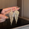 European and American Cross-border Long Wheat Ears Flowers Leaves Tassel Earrings Cold Style Elegant Earrings Light Luxury High-end Earrings
