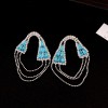 European and American Cross-border Long Wheat Ears Flowers Leaves Tassel Earrings Cold Style Elegant Earrings Light Luxury High-end Earrings