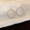 Silver Needle Circle Silver Earrings Light Luxury High-End Stud Earrings for Women Minimalist Fashion Versatile Earrings with a Unique Design