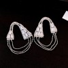 European and American Cross-border Long Wheat Ears Flowers Leaves Tassel Earrings Cold Style Elegant Earrings Light Luxury High-end Earrings