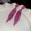 European and American Cross-border Long Wheat Ears Flowers Leaves Tassel Earrings Cold Style Elegant Earrings Light Luxury High-end Earrings